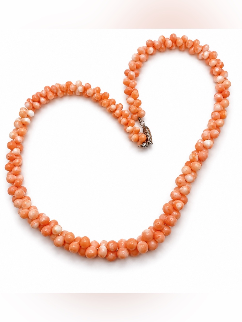 Sterling silver Angel skin coral Necklace